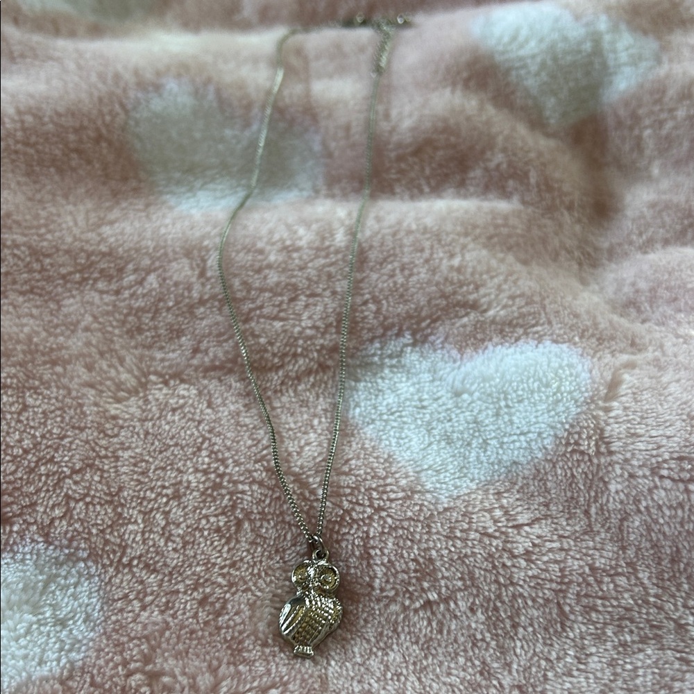 Silver Owl Pendant Necklace